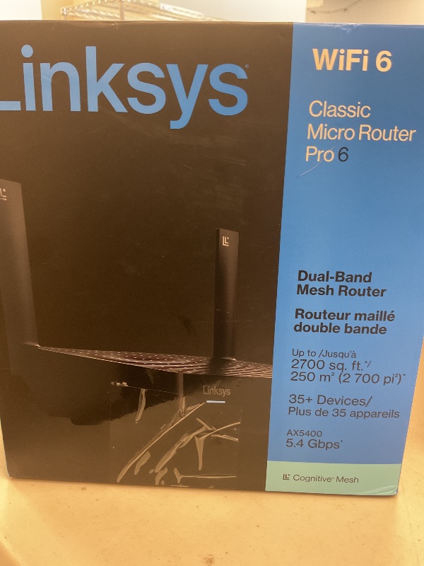 Photo 1 of Linksys Mesh WiFi 6 Router | Connect 35+ Devices | Up to 2,700 Sq Ft | Speeds of up to 5.4 Gbps | LN3121-AMZ | 2024 Release