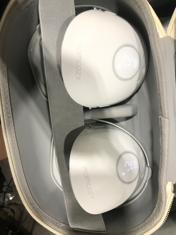 Photo 1 of Momcozy Breast Pump Hands Free Mobile Style | M6, Wearable Breastfeeding Pump Ideal Rhythm for More Milk, DoubleFit Flange More Fit & Discreet with 3 Modes & 9 Levels, 24mm - 2 Pack Quill Gray