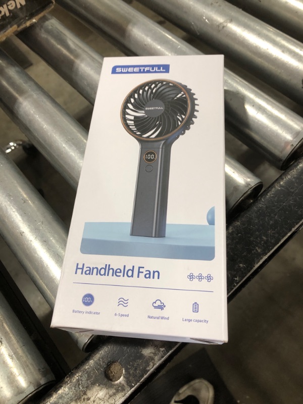 Photo 1 of SWEETFULL Handheld Fan, Portable Fan, 5000mAh Rechargeable Battery, 6 Speed Wind, LED Display, Personal Mini Travel Fan with Backup Power, Hand Held Fan USB Foldable Electric Fan for Women Girl