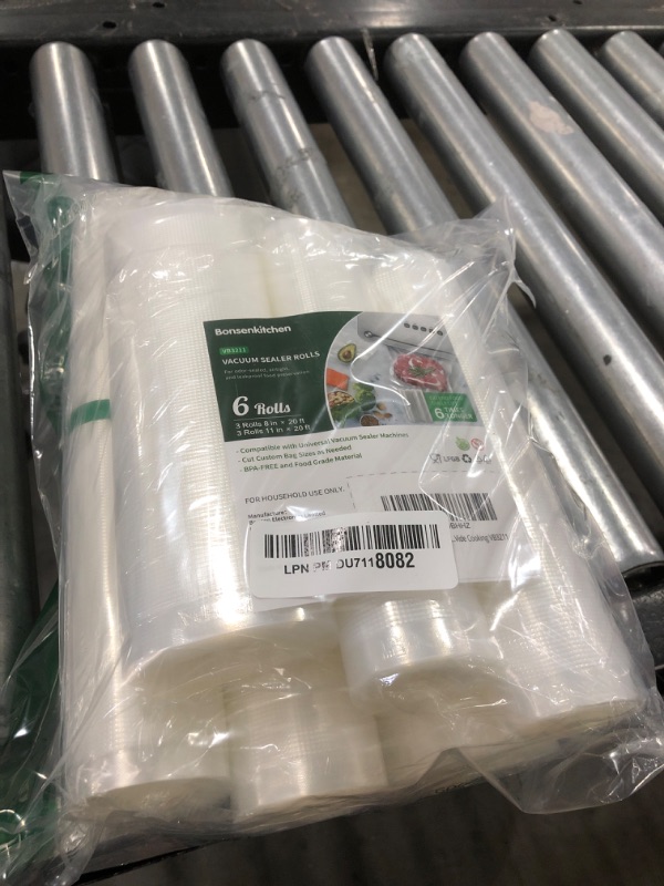 Photo 1 of Bonsenkitchen Vacuum Sealer Rolls Bags, 6 Pack 3 Rolls 11" x 20' + 3 Rolls 8" x 20' Commercial Grade BPA Free Bag Rolls, Durable Customized Size Food Vac Bags for Storage and Sous Vide Cooking VB3211