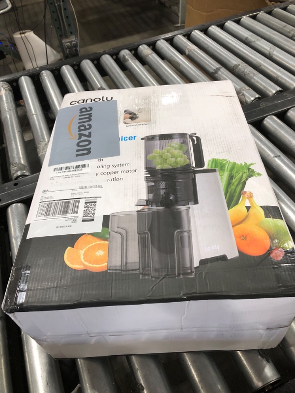 Photo 1 of Cold Press Juicer, 5.8" Wide Feed Chute Juice Extractor Machine with 400W, High Juice Yield, Slow Masticating Juicer for Whole Vegetables & Fruits, Premium Grey