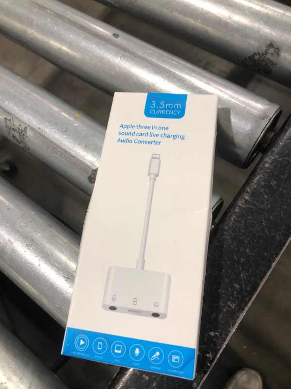 Photo 1 of Ceotsak iPhone Microphone Adapter for Live-Streaming Lightening to Microphone & 3.5mm Headphone Adapter with Charging Port iPhone Audio & MIC Splitter Compatible for iPhone 14 13 12 11 X