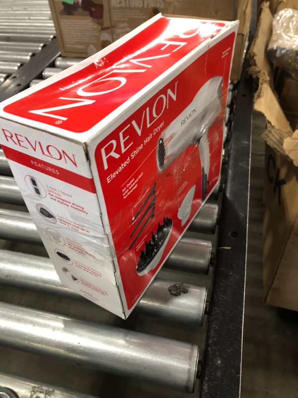 Photo 1 of REVLON Infrared Hair Dryer with Diffuser - Ionic Blow Dryer, Diffuser, and Concentrator, Infrared Heat Technology to Prevent Over-Drying for Shiny, Soft Hair with Natural Moisture (White)