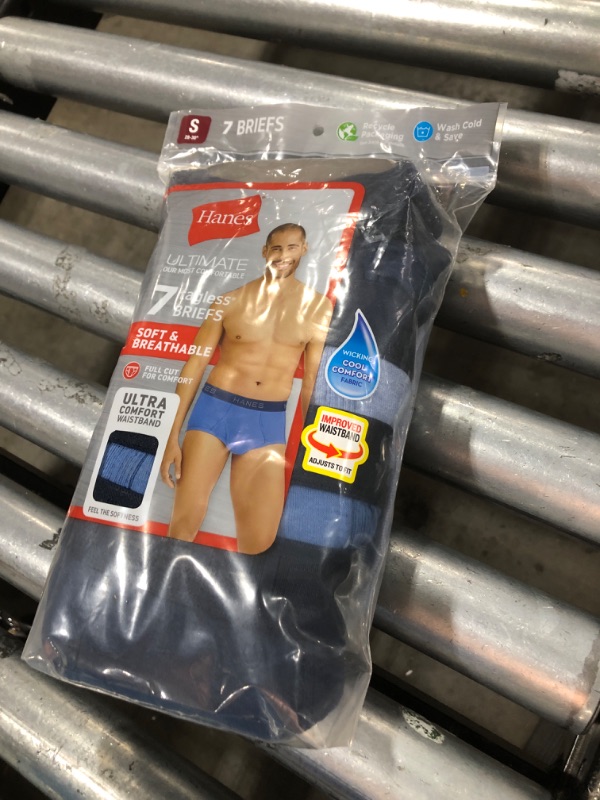 Photo 1 of Hanes Ultimate Men's Ultimate Tagless Briefs with ComfortFlex Waistband-Multiple Packs and Colors, Blue Assortment, Small