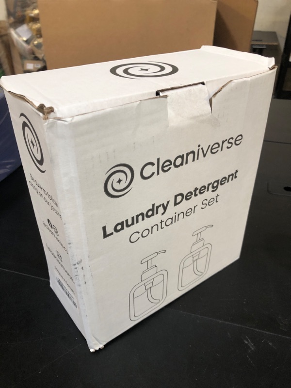 Photo 1 of Cleaniverse Liquid Laundry Detergent Dispenser - 64oz Plastic Laundry Detergent Containers w/Labels, Funnel, & More - High Volume Laundry Detergent Pump Dispenser & Softener Storage for Laundry Room