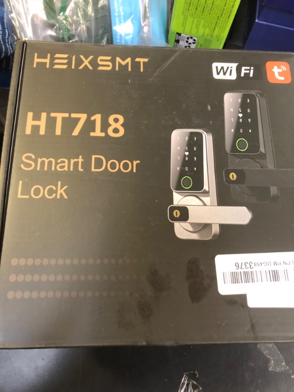 Photo 1 of WiFi Smart Door Lock?Biometric keypad Door Lock with Handle?Built-in Wi-Fi, Fingerprint Door Knob for Entry Door, keyless Entry Door Lock with APP Remote Unlock,Black