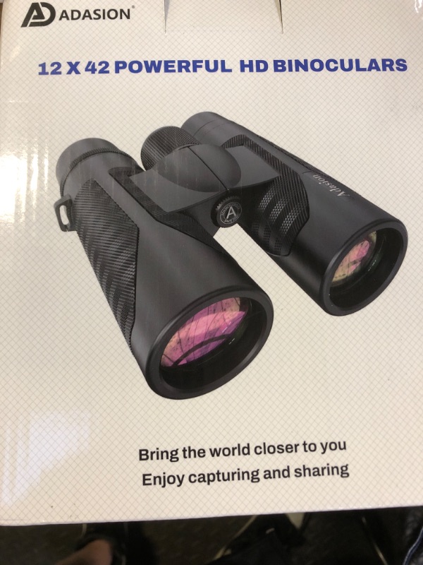 Photo 1 of 12x42 HD Binoculars for Adults High Powered with Phone Adapter and Tripod, Super Bright BAK4 Prism Waterproof Binoculars for Bird Watching Hunting Hiking Safari Travel Sports