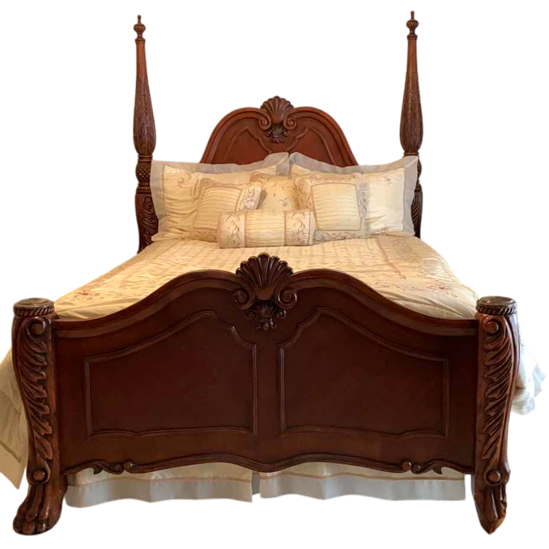 Photo 1 of QUEEN SIZE CLAWFOOT MARBLE ACCENT POST BED FRAME