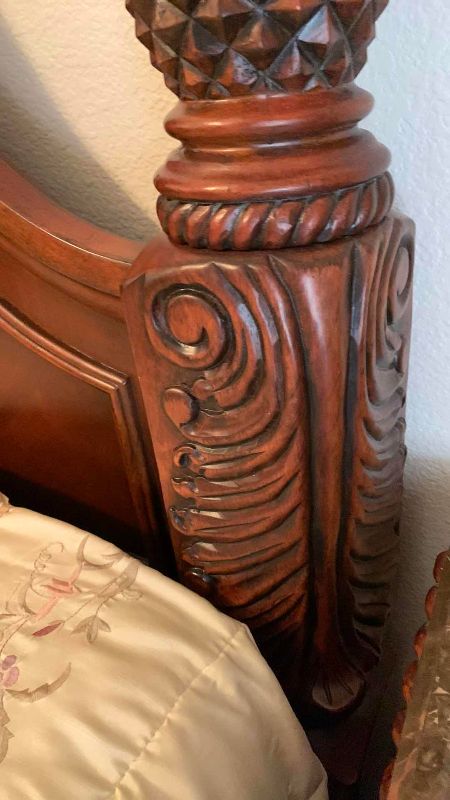 Photo 1 of QUEEN SIZE CLAWFOOT MARBLE ACCENT POST BED FRAME