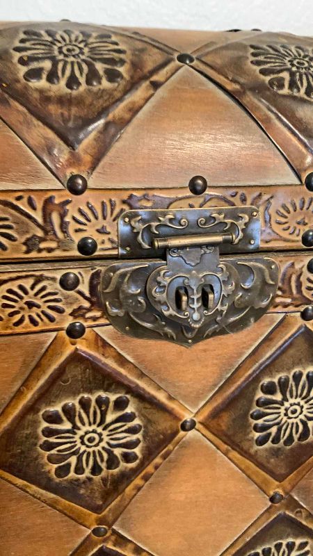 Photo 1 of WOODEN AND METAL 30” X 12” H 18”STORAGE CHEST