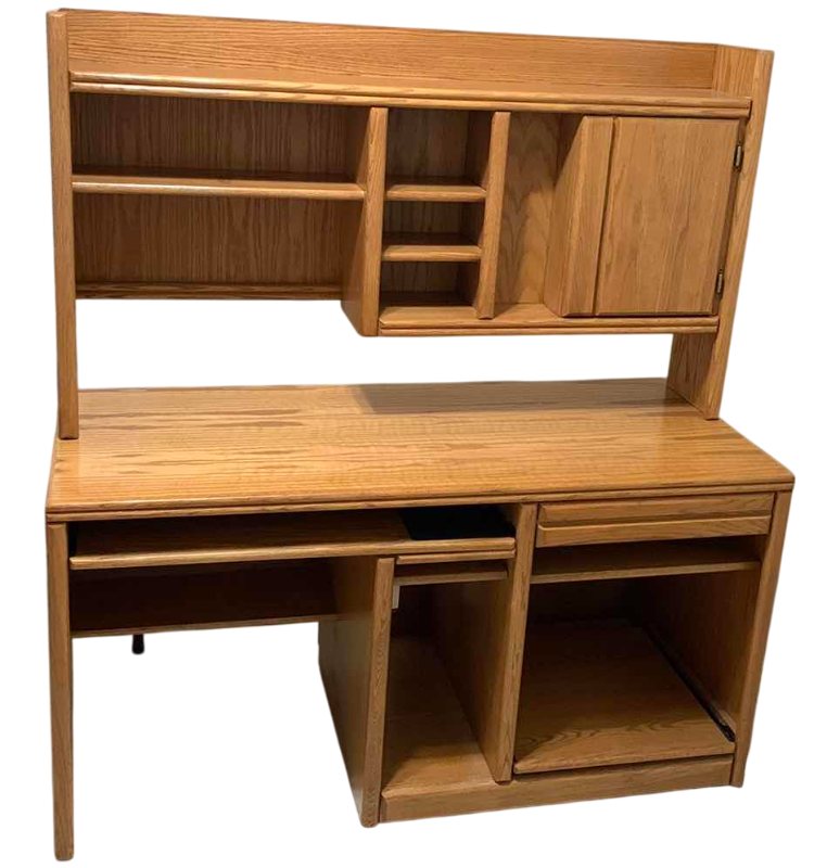 Photo 1 of WOODEN DESK WITH HUTCH 58” X 25” H 63”