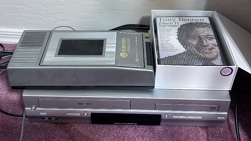 Photo 1 of TOSHIBA VHS/DVD PLAYER, KINYA REWINDER AND MORE