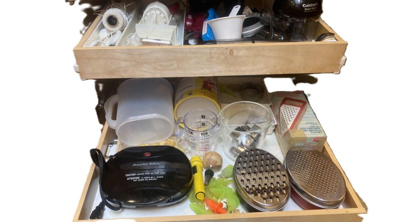 Photo 1 of CONTENTS OF CABINET-KITCHEN TOOLS