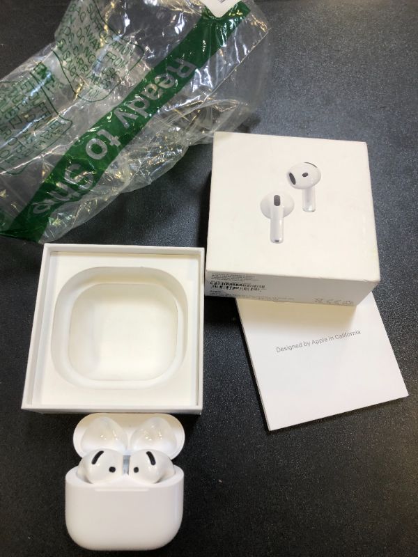 Photo 3 of Apple AirPods 4 Wireless Earbuds, Bluetooth Headphones, with Active Noise Cancellation, Adaptive Audio, Transparency Mode, Personalized Spatial Audio, USB-C Charging Case, Wireless Charging, H2 Chip