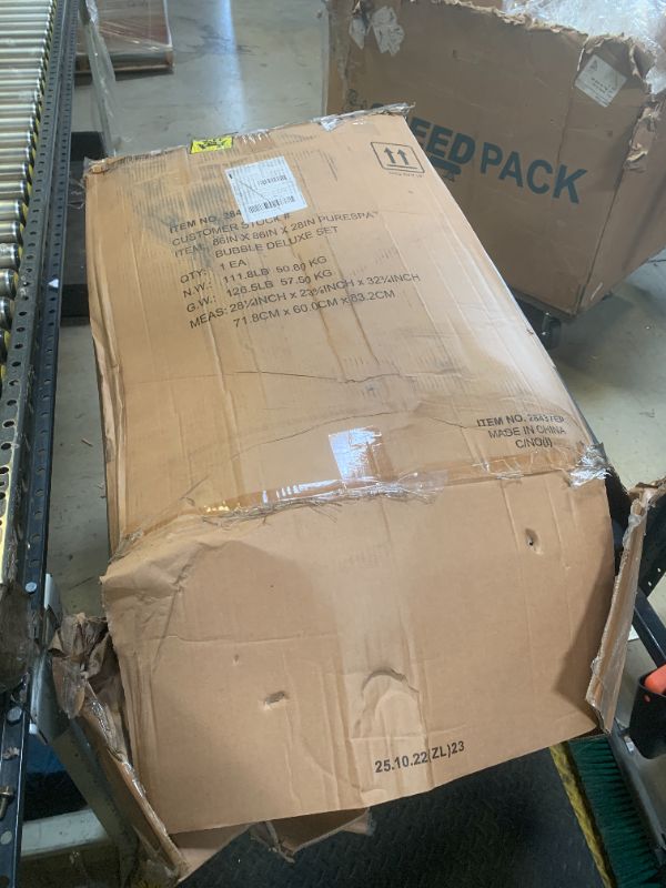 Photo 1 of INTEX 28437EP PureSpa Bubble Deluxe Spa Set: Includes Energy Efficient Spa Cover – 140 Bubble Jets – Octagonal Design – 6 Person Capacity – 83" x 83" x 28"