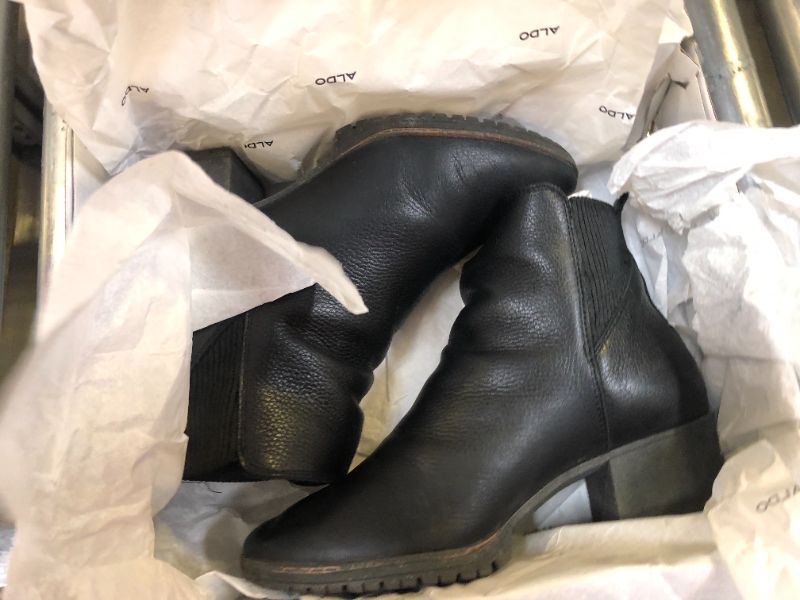 Photo 1 of ALDO Women's Noemieflex Block Heel Ankle Boot, Black Leather, 7.5