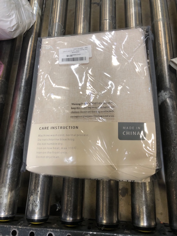Photo 1 of 100% Blackout Shield Linen Blackout Curtains for Bedroom 96 Inches Long, Back Tab/Rod Pocket Living Room Drapes, Thermal Insulated Blackout Curtains 2 Panels Set, 50" W x 96" L,Cream