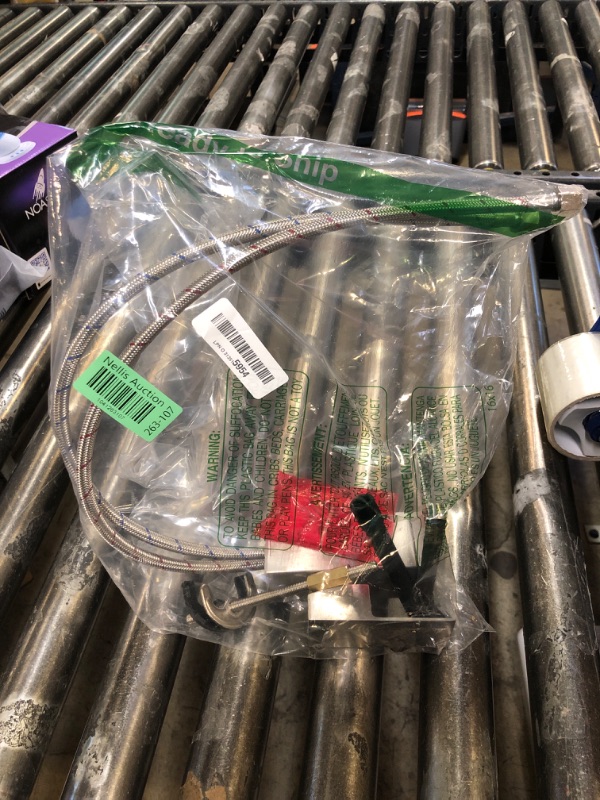 Photo 1 of Hoimpro LED Waterfall Bathroom Faucet Brushed Nickel, Single Handle Bathroom Sink Faucet 1 Hole, 3 Colors Light Changing, with Pop-up Drain and cUPC Supply Lines, Stainless Steel