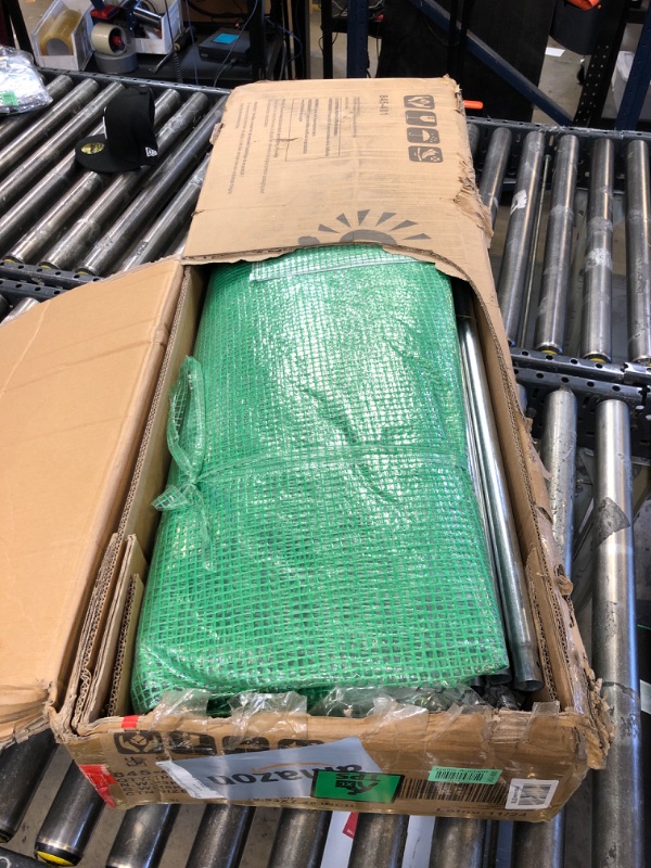 Photo 1 of Outsunny 10' x 10' x 6.5' Walk-in Tunnel Hoop Greenhouse, Polyethylene PE Cover, Steel Frame, Roll-Up Zipper Door & Windows for Flowers, Vegetables, Tropical Plants, Green