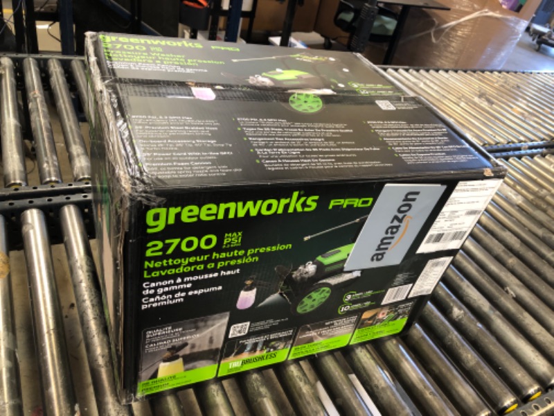 Photo 1 of Greenworks 2700 PSI Pressure Washer (2.3 GPM Max) with Foam Cannon - Powerful Enough to Remove Pesky Dirt and Grime on Siding, Fences, Patios, Driveways, and Sidewalks