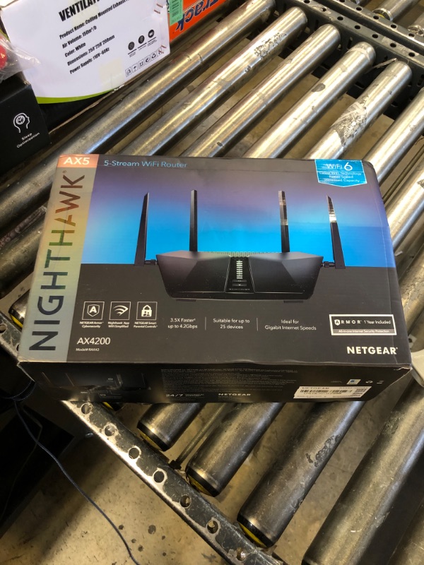 Photo 3 of NETGEAR Nighthawk WiFi 6 Router (RAX43) - Security Features, 5-Stream Dual-Band Gigabit Router, AX4200 Wireless Speed (Up to 4.2 Gbps), Covers up to 2,500 sq.ft. and 25 Devices