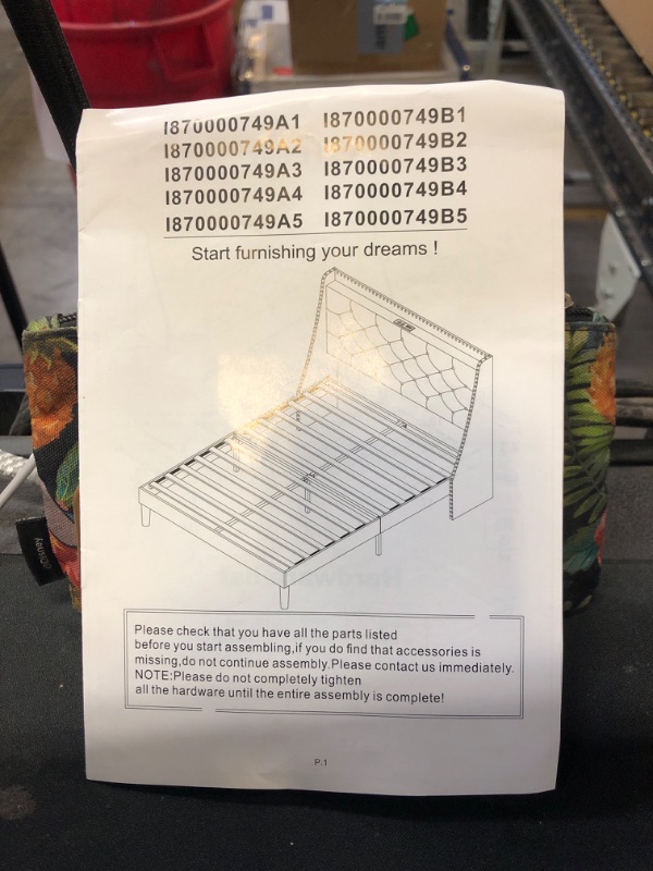 Photo 1 of BED FRAME WITH HEADBOARD (UNKNOWN SIZE)