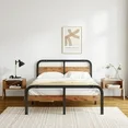 Photo 1 of Heavy Duty Bed Frame with Wooden Headboard and Footboard, Noise-Free, Easy Assembly Black - California King
