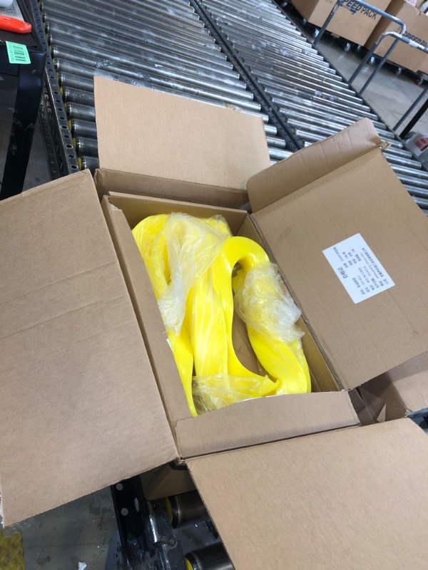 Photo 1 of Pushglossy Spill Barrier Dike Solid Liquid Blocker Door Blocker Dike Lab Spill Control Supplies, Composed of 2pcs 5ft Blockers, Yellow (10'L x 2.6"W x 1.5"H)