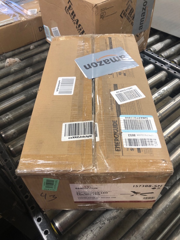 Photo 1 of Design House Millbridge 52-Inch Hugger Ceiling Fan with LED Light Kit, 5 Reversible Blades, 3-Speed, Satin Nickel, 157388-SN