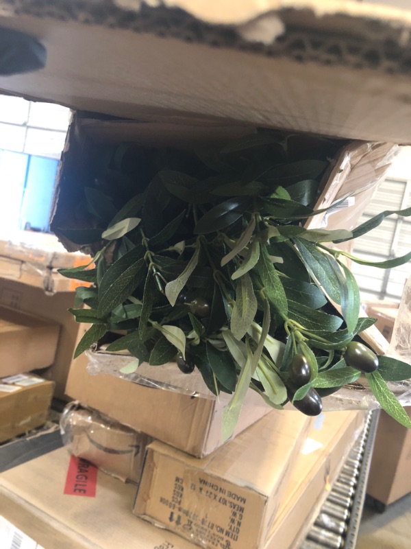 Photo 1 of Cozy Flora Faux Olive Tree 7ft - Realistic Olive Trees Artificial Indoor Home Decor - Potted Fake Tree with Thick Leaves and Branches - Lifelike Olive Plant Decor - Decorative Fake Olive Tree with Pot
