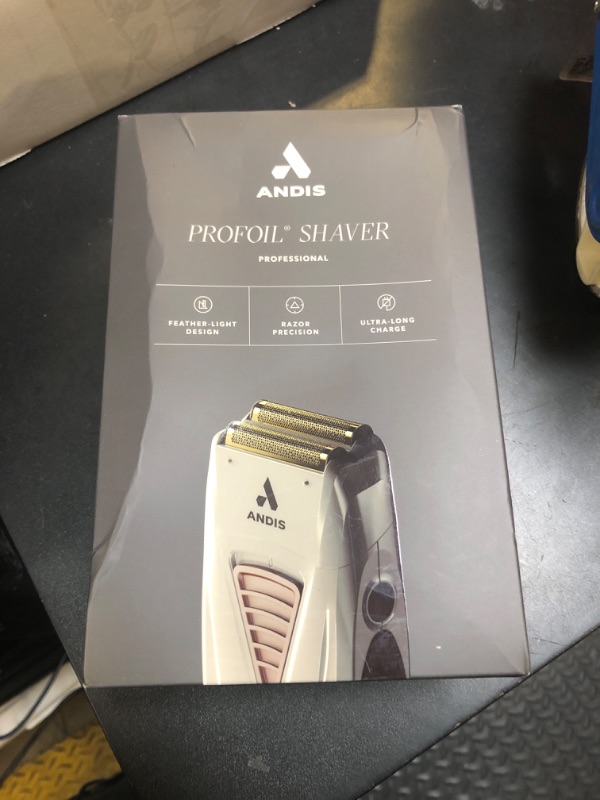 Photo 1 of Andis TS-1 17235 Pro Foil Lithium Titanium Foil Shaver, Cord/Cordless, Smooth Shaving Cordless Shaver with Charger, Gray