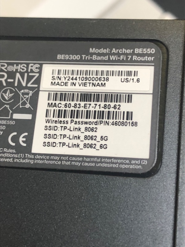 Photo 3 of TP-Link Tri-Band BE9300 WiFi 7 Router Archer BE550 6-Stream 9.2Gbps Full 2.5G Ports 6 Internal Antennas Covers Up to 2,000 Sq. Ft. Add Easy-Mesh Device for Extended Coverage VPN Support