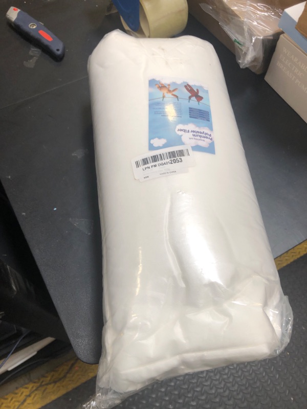 Photo 1 of 2.2 LB / 35.3 Ounce Premium Polyester Fiber Fill, Stuffing for Stuffed Animals, Pillows, Quilts, Paddings, Pouf, Fiberfill, Stuffing, Machine Washable, White