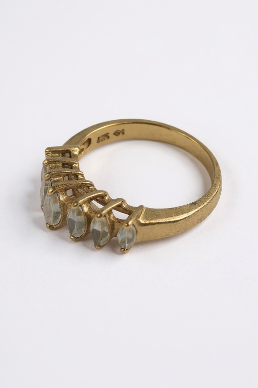 Photo 1 of 14K YELLOW GOLD W 1 CT MARQUEE DIAMOND RING-3G SIZE 6 #1