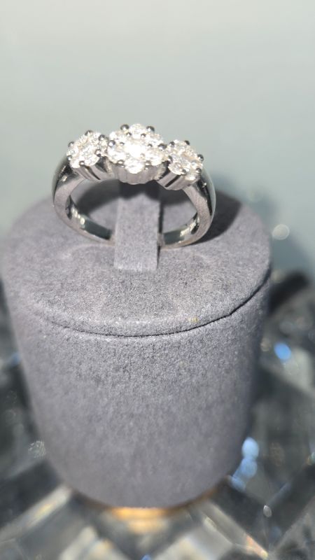 Photo 1 of 14K WHITE GOLD W. .50CT DIAMOND RING-4G SIZE 6 3/4