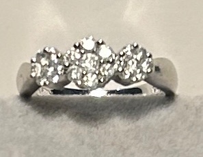 Photo 1 of 14K WHITE GOLD W. .50CT DIAMOND RING-4G SIZE 6 3/4 #8