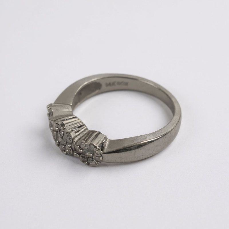 Photo 1 of 14K WHITE GOLD W. .50CT DIAMOND RING-4G SIZE 6 3/4 #8
