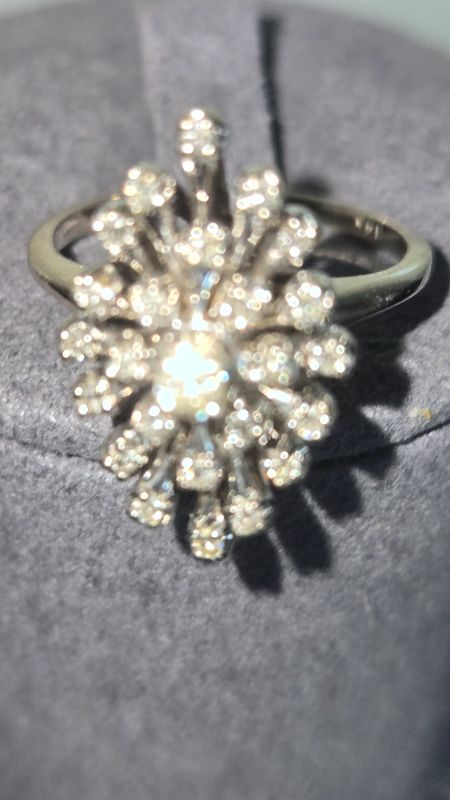 Photo 1 of 14K WHITE GOLD W. .65CT DIAMOND RING-4G SIZE 5 1/2