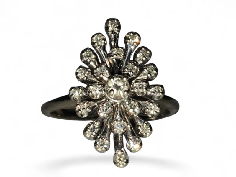 Photo 1 of 14K WHITE GOLD W. .65CT DIAMOND RING-4G SIZE 5 1/2 #9
