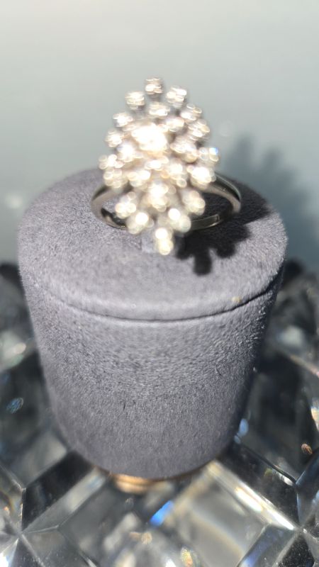 Photo 1 of 14K WHITE GOLD W. .65CT DIAMOND RING-4G SIZE 5 1/2