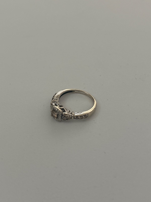 Photo 1 of 14K WHITE GOLD W. .60CT DIAMOND RING-3G SIZE 5 1/4 #12