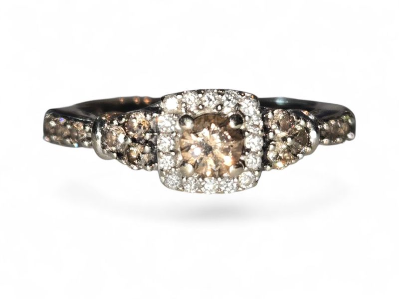 Photo 1 of 14K WHITE GOLD W. .60CT DIAMOND RING-3G SIZE 5 1/4 #12