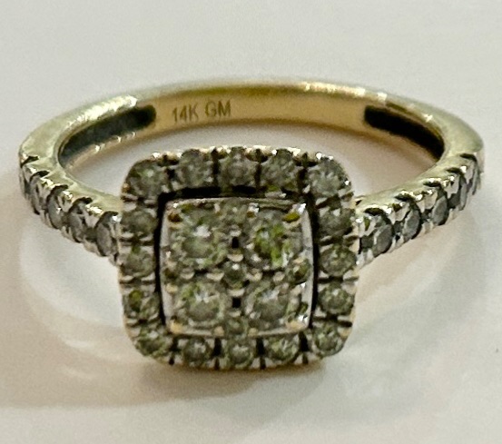 Photo 1 of 14K YELLOW GOLD W. 1CT DIAMOND RING-3.5G SIZE 7 #13