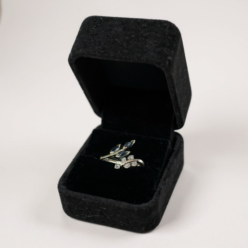 Photo 1 of 14K YELLOW GOLD W. .50CT SAPPHIRE & .25CT DIAMOND RING-4.5G SIZE 10 1/2 #19