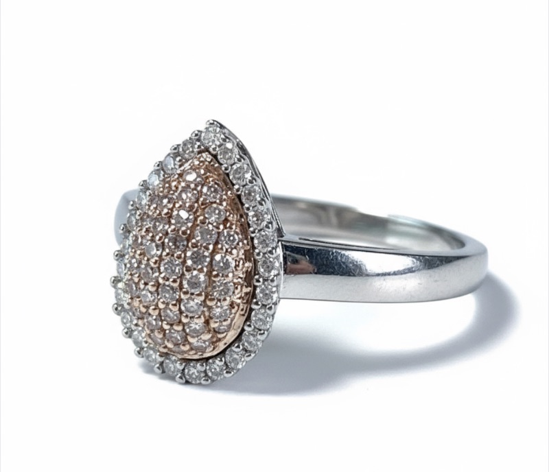 Photo 1 of 14K WHITE GOLD W. 50CT DIAMOND RING-4G SIZE 8 #22