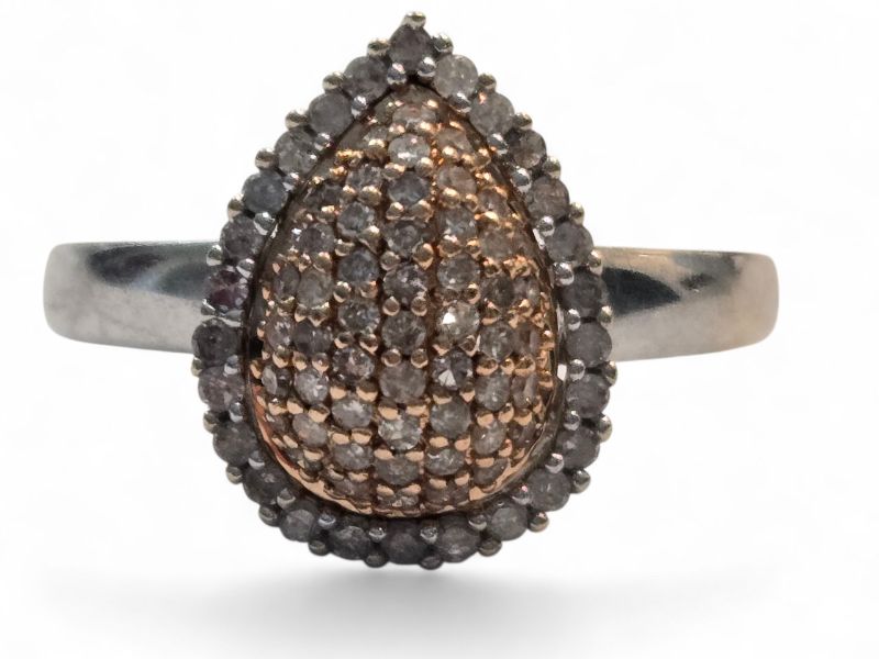 Photo 1 of 14K WHITE GOLD W. 50CT DIAMOND RING-4G SIZE 8 #22
