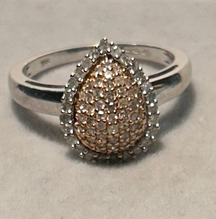 Photo 1 of 14K WHITE GOLD W. 50CT DIAMOND RING-4G SIZE 8 #22