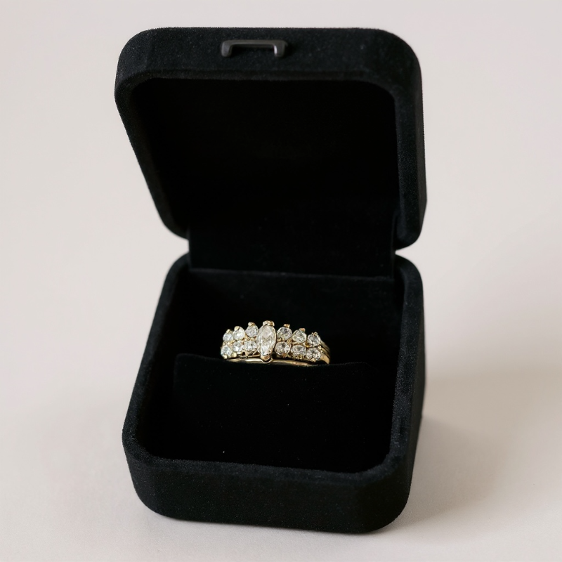 Photo 1 of 14K YELLOW GOLD W. 1.5CT DIAMOND RING-3.8G SIZE 6 #3