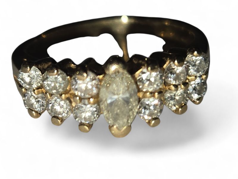 Photo 1 of 14K YELLOW GOLD W. 1.5CT DIAMOND RING-3.8G SIZE 6 #3