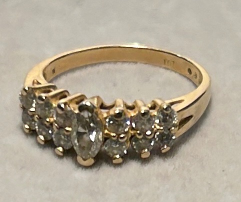 Photo 1 of 14K YELLOW GOLD W. 1.5CT DIAMOND RING-3.8G SIZE 6 #3